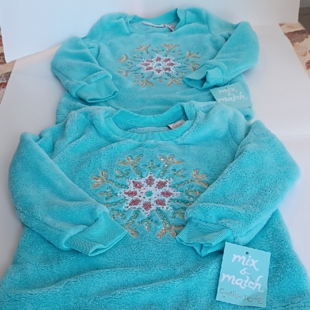 Cynthia Rowley, Brand New Mix & Match Turquoise Snowflake Sweaters 2 Sweater NWT